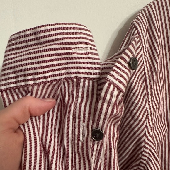 Red and white striped True Craft shirt size 2x raw edge bottom. - Picture 5 of 6